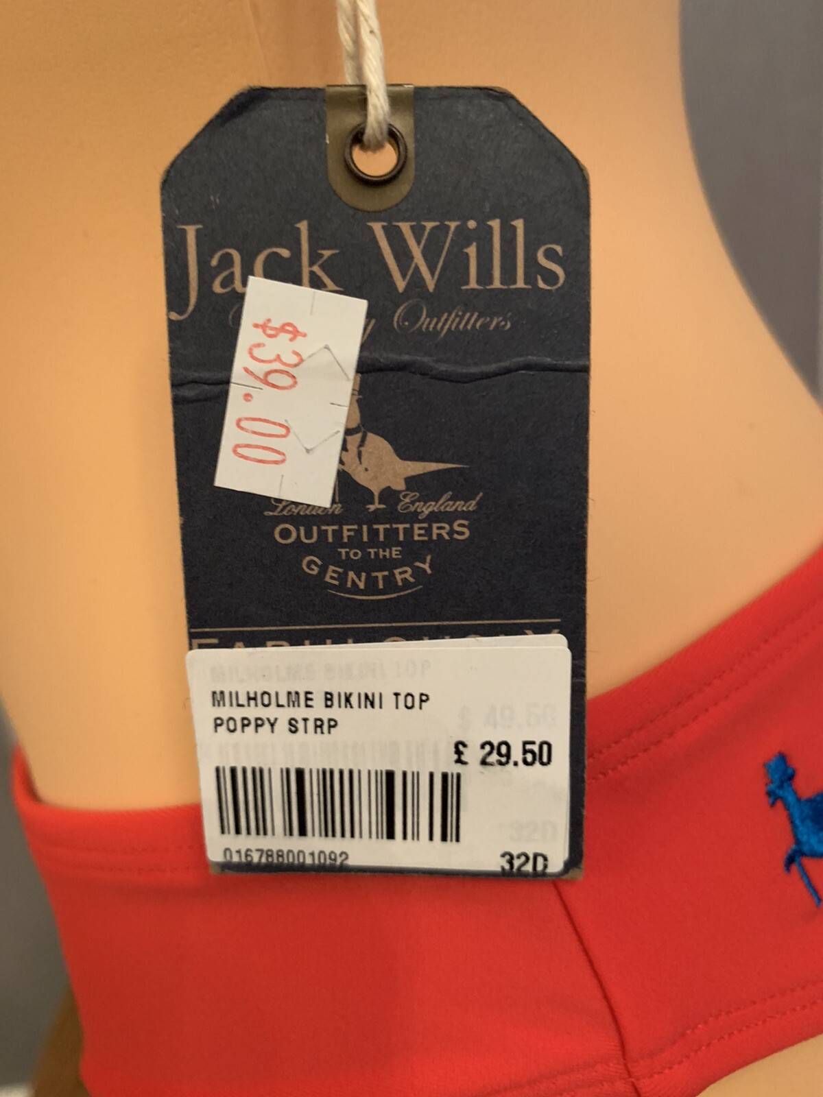 Jack Wills Bikini Swimwear Set Red Stripe Poppy Beachwear Holiday NWT