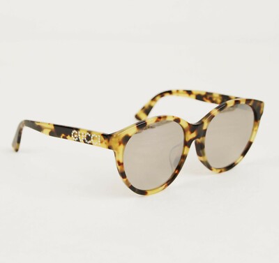 Gucci Tortoiseshell Sunglasses with Crystal Logo Gucci Crystal-Embellished Logo 51mm Oval Sunglasses | Neiman  main image 2