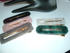 5 Colorful Confetti Lucite Hair Clips NWT in Gift box