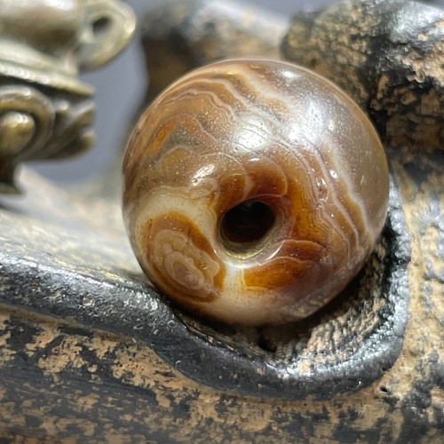 Tibetan Nepalese Himalayan Ancient agate Old Dzi Talisman Eye Beads Amulet - Picture 9 of 18