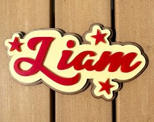 Retro Childs Personalised Layered Door Sign / Wall Plaque / Toy Box Name Plate