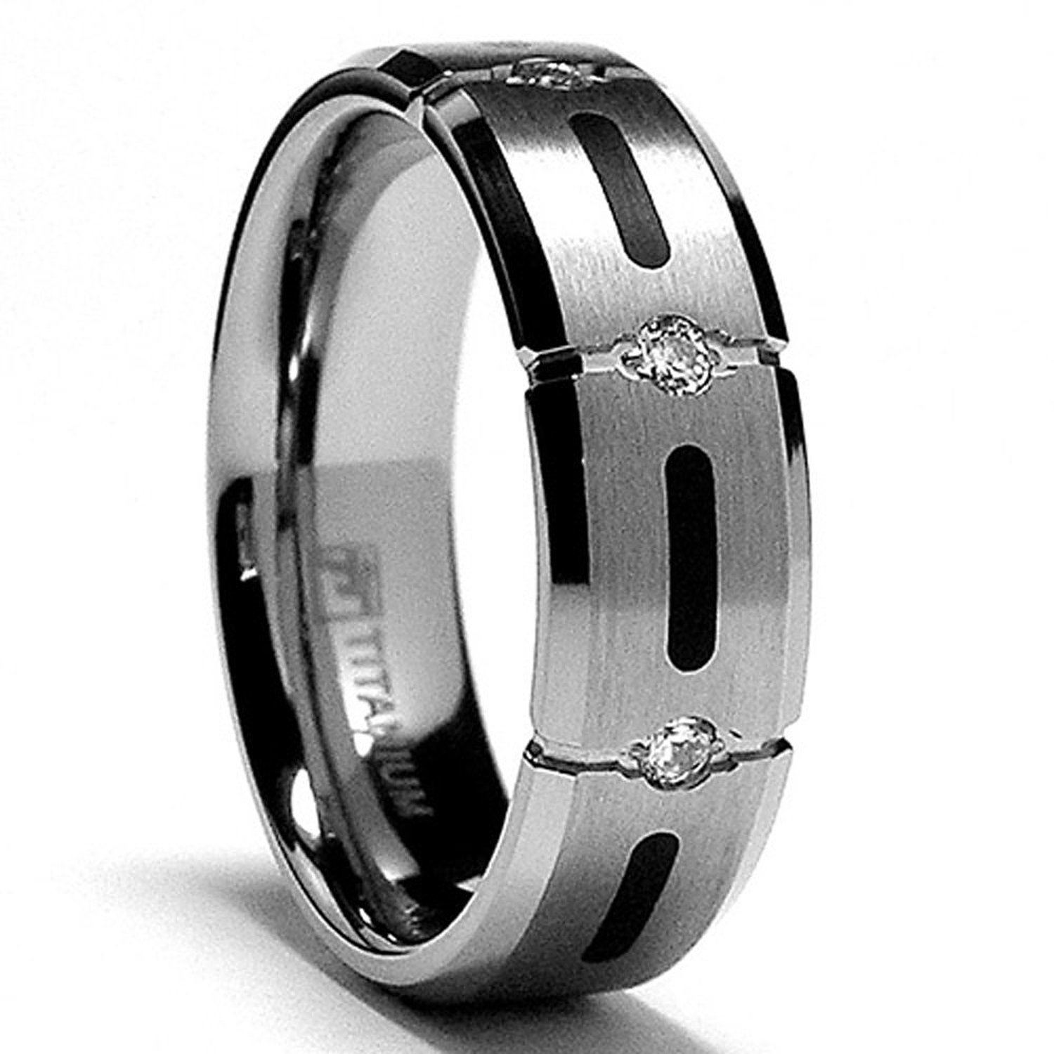 3PCS HIS AND HERS TITANIUM 925 STERLING SILVER WEDDING BRIDAL MATCHING