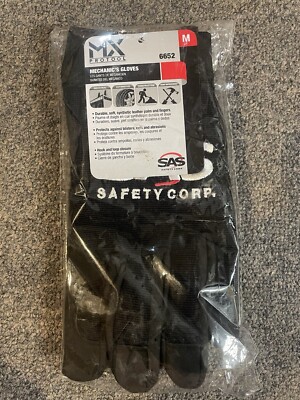 SAS  MX ProTool 6652 High Performance Mechanic's Gloves, Medium, Nylon, Black