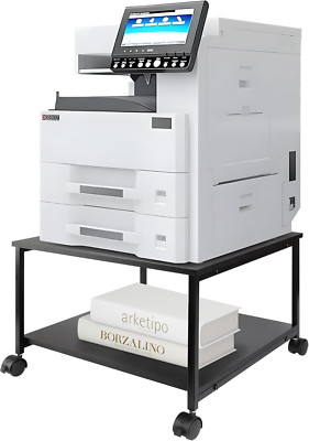 Heavy-Duty 2-Tier Printer Stand with Wheels for Home Office - 100 LBS Capacity