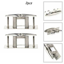 2 Pack 6 Inch Boat 316 Stainless Pull up Cleat Flush Mount Cleat Lift for Marine