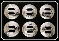 6 - 1 1/4" Silver Hand Engraved Slotted Conchos - 
