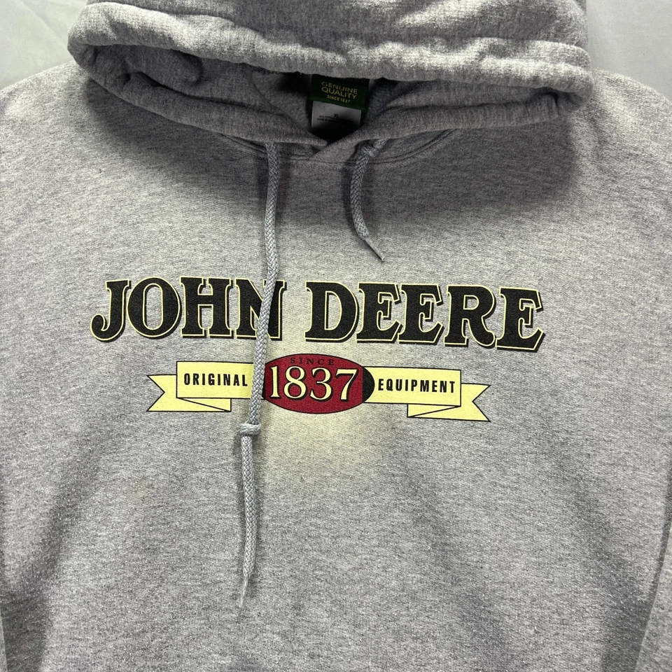 Sudadera con Capucha John Deere Para Hombres XL Gris Pullover Polar Sudadera Tractor Granja Trabajo Foto 3 de 4