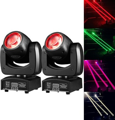 LED Moving Head DJ Lights 90W Mini Beam RGBW DMX 2 Pack