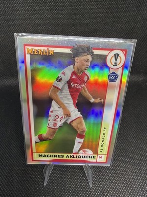 2022-23 Topps Merlin Chrome UCL Refractor AS Monaco Maghnes Akliouche RC