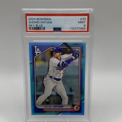 2024 Bowman Shohei Ohtani Sky Blue /499 PSA 9 Dodgers #33 Serial # 29/499
