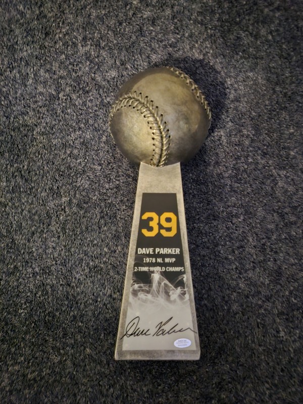 Dave Parker Hand Signed World Champion Baseball Trophy  - Pittsburgh Pirates 