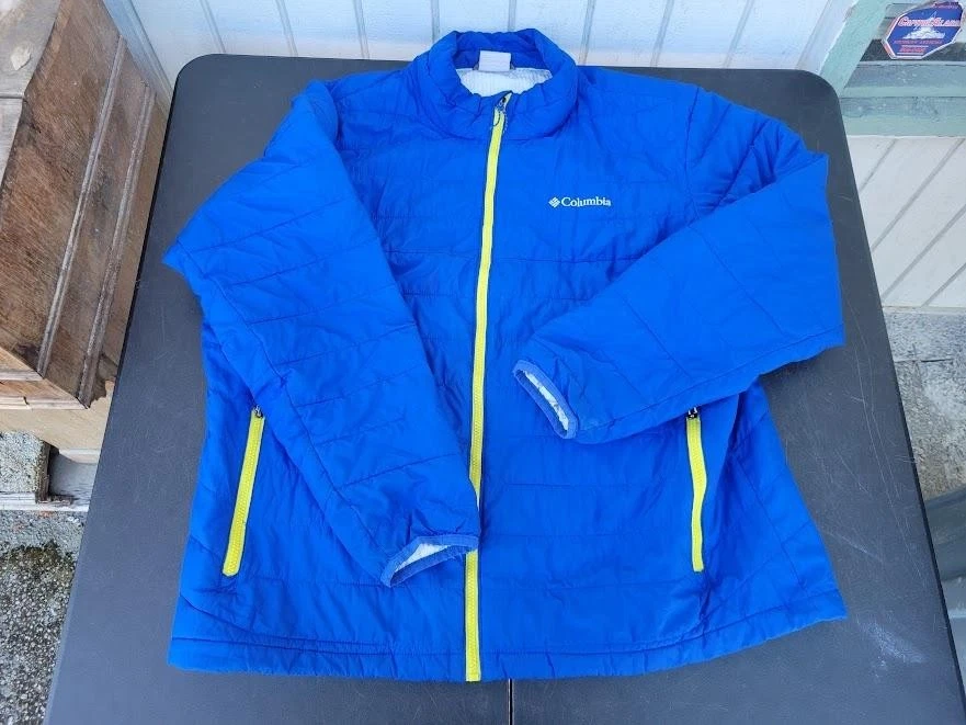 Columbia Jacket Mens XL Blue Thermal Coil Puffer Full Zip Insulated Winter