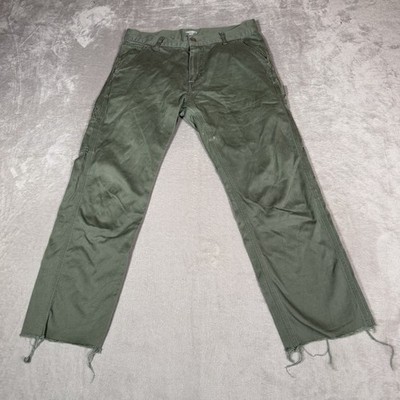 Carhartt Pants Mens 30 Green WIP SID Straight Leg Utility Work Wear Pants *
