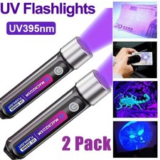 2 Pack UV flashlight black light 395nm UV zoom small flashlight LED light Mini