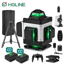 16 Lines Laser Level 4D Self-Leveling Cross Green Line Laser Level +Tripod Set