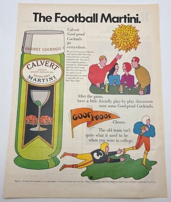 Calvert Extra Dry Martini Cocktail Vintage Print Ad 60s Fotoball On the Go