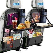 Car Backseat Organizer with Foldable Table Tray 2 Pack