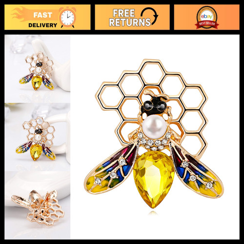 Cute Insect Honey Bee Brooch Pin - Austrian Crystal Animal Scarf Clip Corsage