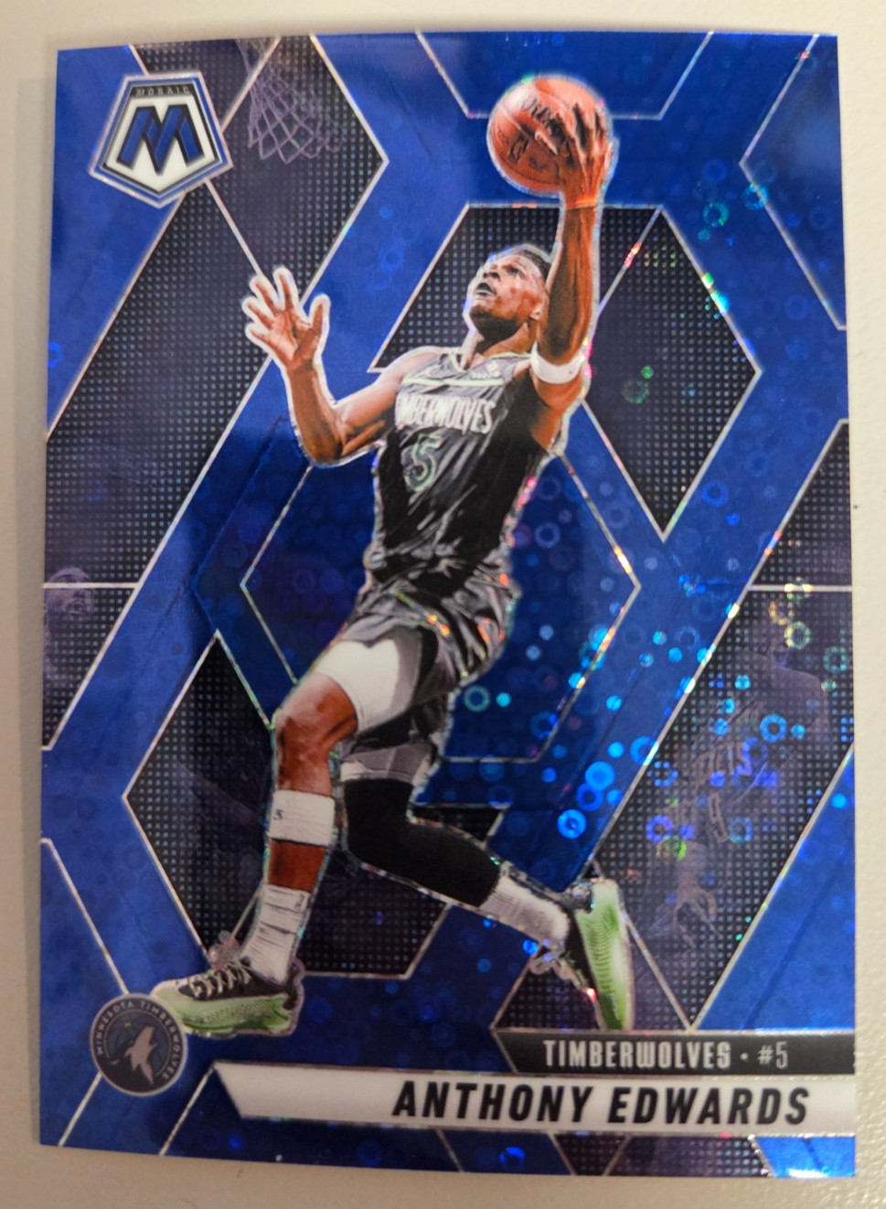 2024-25 Panini Mosaic Prizm- Anthony Edwards #36 Fast Break Blue Disco 01/85
