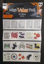 Mega Value Pack-120 Tattoos with Halloween Theme by Amscan