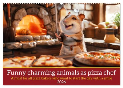 Peter Ruebsamen | Funny charming animals as pizza chef (Wall Calendar 2026...