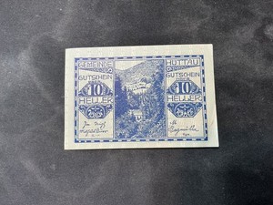 Austria 1920-1921  Notgeld 10 Heller  Crisp AU Banknote.  N4166