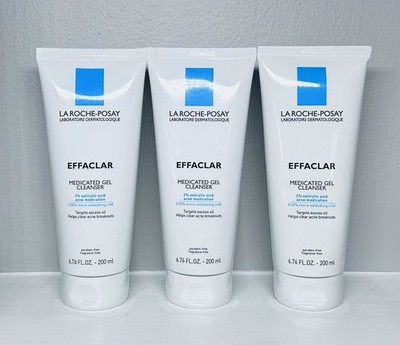 3 X LA ROCHE-POSAY EFFACLAR MEDICATED GEL CLEANSER 6.76 OZ - Exp 07/2028