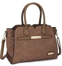 CHARRO - Borsa a bauletto trapezio semi rigida simil pelle con tracolla elegante