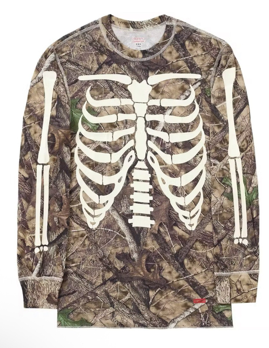 Supreme FW24 Hanes Bones Cotton Thermal Crew Camo L/S Logo Top