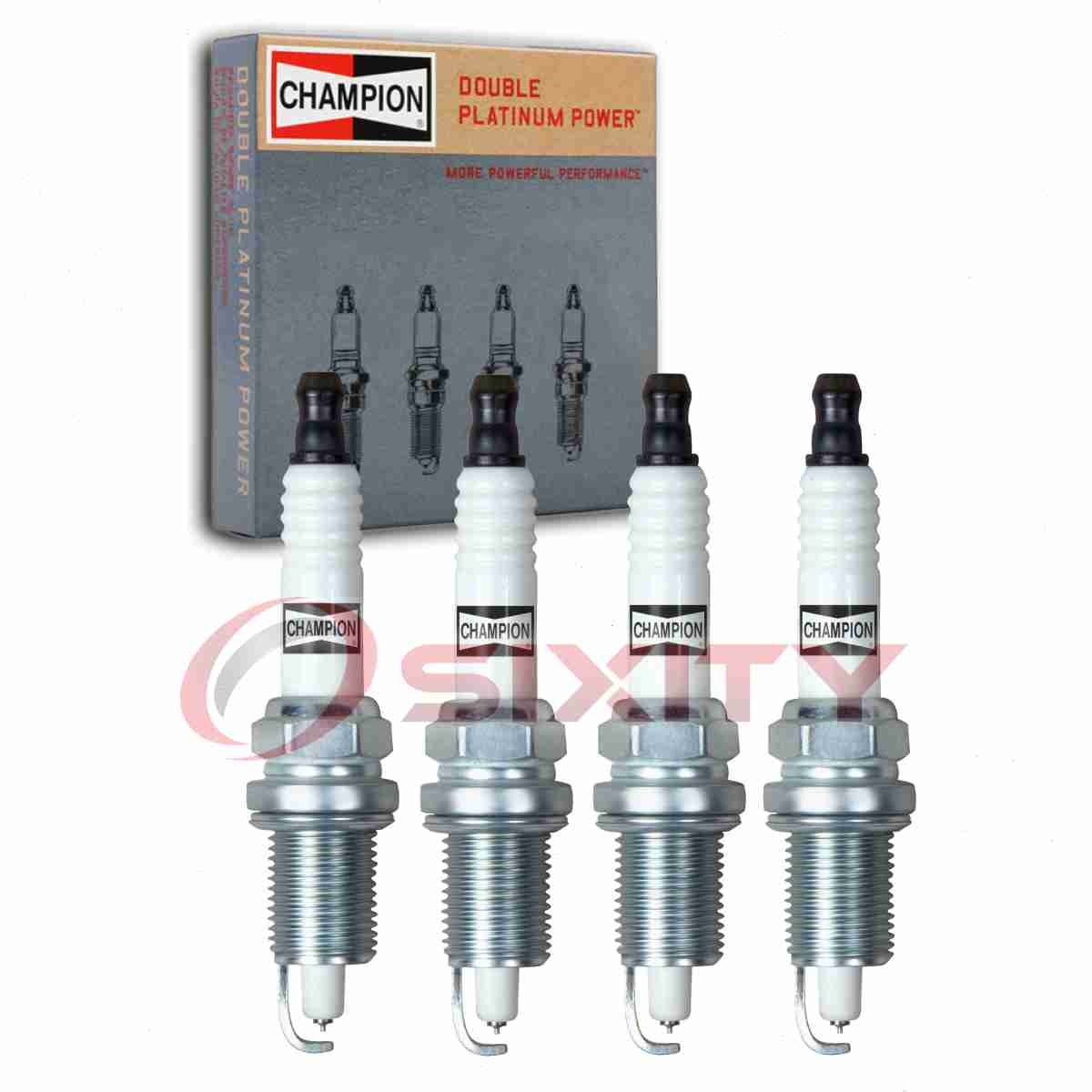 4 pc Champion Double Platinum Spark Plugs for 1986-1992 Jeep Comanche 2.5L as