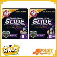 2P ARM HAMMER Clump Seal SLIDE Cat Litter, Easy Clean-up Multi-Cat Clumping