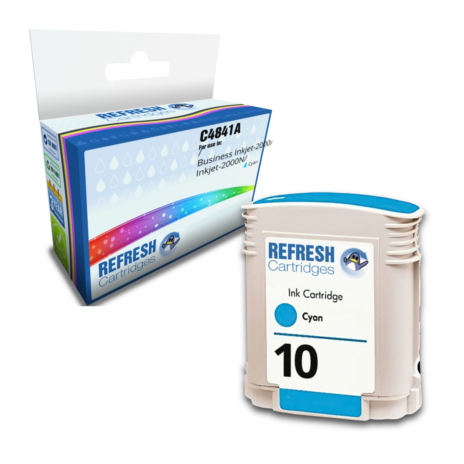 Refresh Cartridges Replacement Cyan C4841A/#10 Ink Compatible With HP Printers