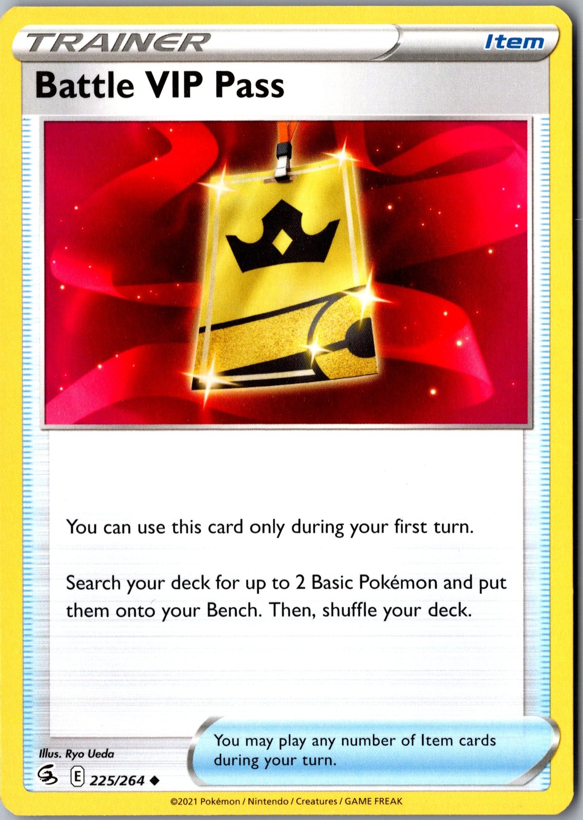 Battle VIP Pass 225/264 Uncommon SWSH08: Fusion Strike LP Pokemon Card
