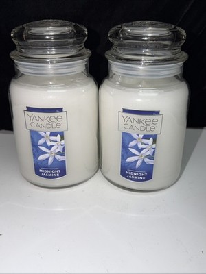 LOT OF 2-NEW-Yankee Candle MIDNIGHT JASMINE Large Jar 22oz FREE SHIPPING