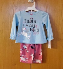 Baby Girls Pajama Set Size 12M Unicorn Rainbow Sleepwear NWT Carter's