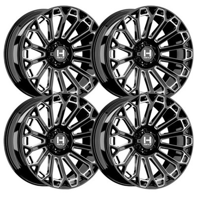 (Set-4) Hostile Warrior 20x10 8x170 Black Milled -19mm Wheels Rims 20 Inch