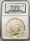 1922-Peace Silver Dollar-“Binion Hoard Collection”-NGC MS 63-Blazing BU Example