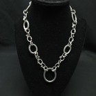 Michael Dawkins Starry Night Sterling Silver Oval Link Toggle Necklace 18 In 925