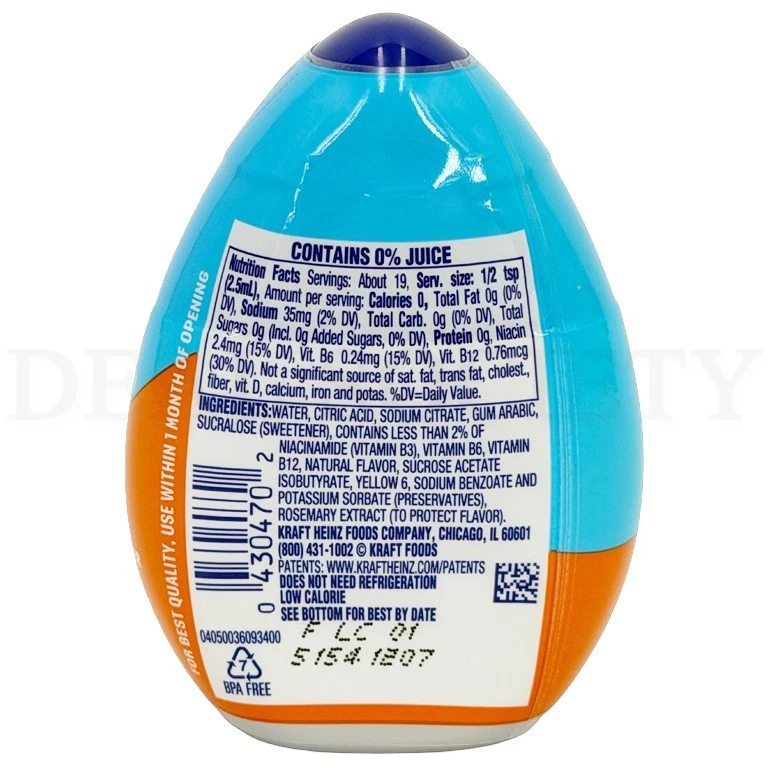MIO Vitaminas Potenciador de Agua Líquido, Sabor Naranja Mandarina 1.62oz Lote de 4 Foto 3 de 3