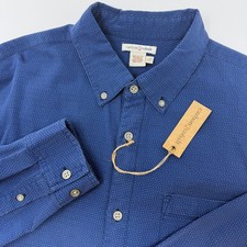 Carbon 2 Cobalt Mens LT Large Tall Blue Pindot Button Down Long Sleeve Shirt NEW
