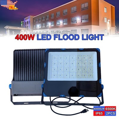 2 Pack 400W Led Flood Lights IP65 Outside Lighting For Stadium Wall Mounting