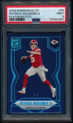 2025 Panini Donruss Elite Patrick Mahomes #55 Platinum FOTL #'d /3 PSA 9