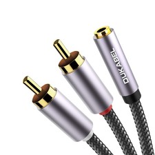 3.5mm Female to 2 RCA Stereo Adapter 12inch/30cm - Connect PC, Smartphone
