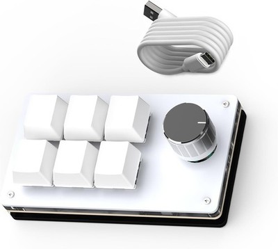 SIKAI CASE Programmable Macro Keyboard,6 Key Mechanical Gaming White 