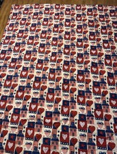 Handmade Patriotic Small Patchwork Quilt Dog Appliques. Heart Home Americana GUC