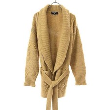 Chanel Shawl Collar Cashmere Gown Cardigan P74524K10901 Camel 36 Used MESC-0