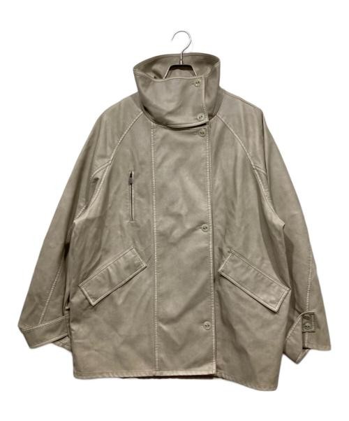 Ameri Synthetic Leather Jacket S Beige Ladies Use… - image 3