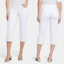 NWOT NYDJ Marilyn Straight Crop Jeans In Cool Embrace Denim With Cuffs - Sz 6