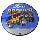 Vintage Ford Motors Porcelain Sign - 78' Bronco Sunset Porcelain Auto Sign