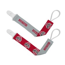 Ohio State Buckeyes 2 Pack Pacifier Clips NEW Bib Cloth Binkie Clip Packie
